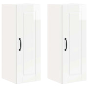 Pensile da cucina | Armadietto a muro PORTO 2 pz Bianco Lucido 30 x 31 x 80 cm