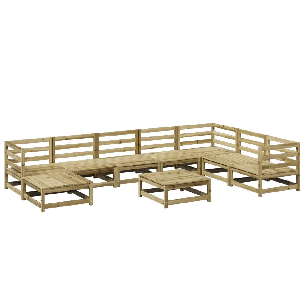 Set Divani da Giardino 9 pz in Legno Impregnato di Pino 3299584