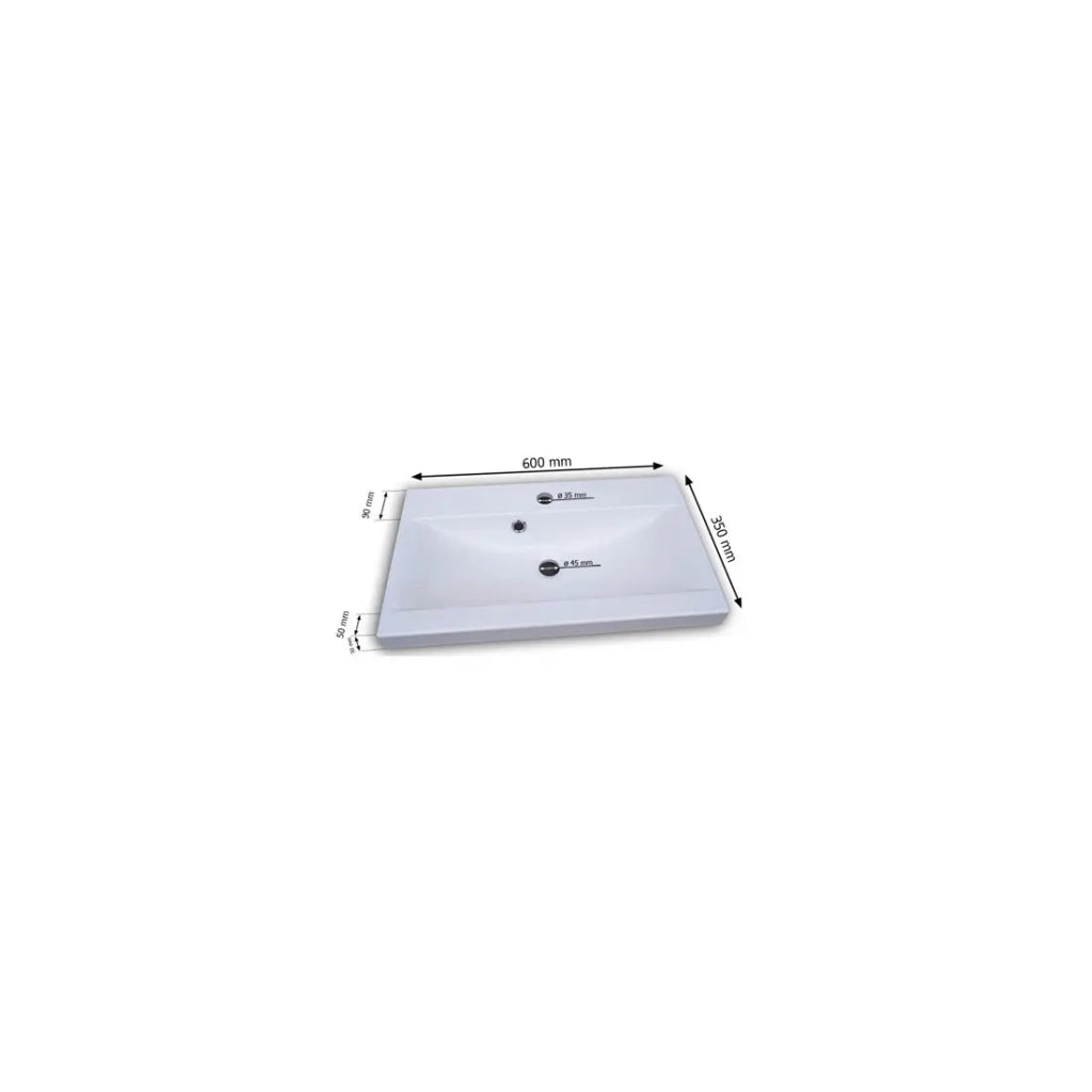 Mobile sottolavabo sospeso collezione RAVEN, colore bianco opaco e lucido, con lavabo e sifone incluso.