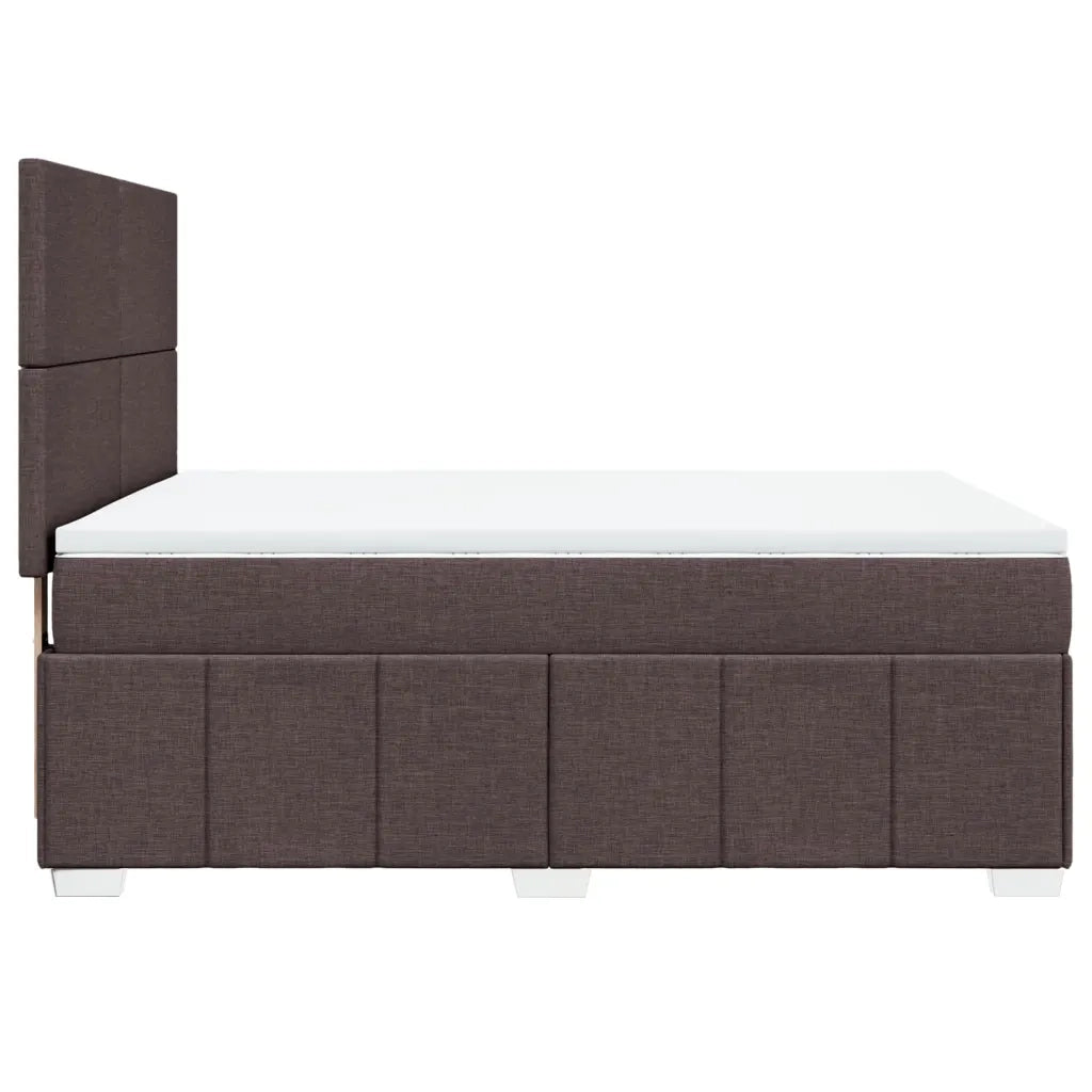 Giroletto a Molle con Materasso Marrone Scuro 140x200cm Tessuto