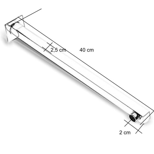 Braccio doccia quadrato da 40 cm in ottone