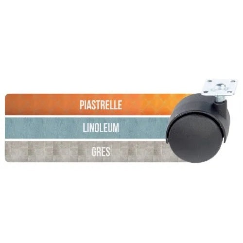 RUOTA IN PP CON PIASTRA D.45MM MAX 30KG