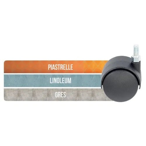 RUOTA IN PP CON PERNO M8 D.45MM MAX 30KG