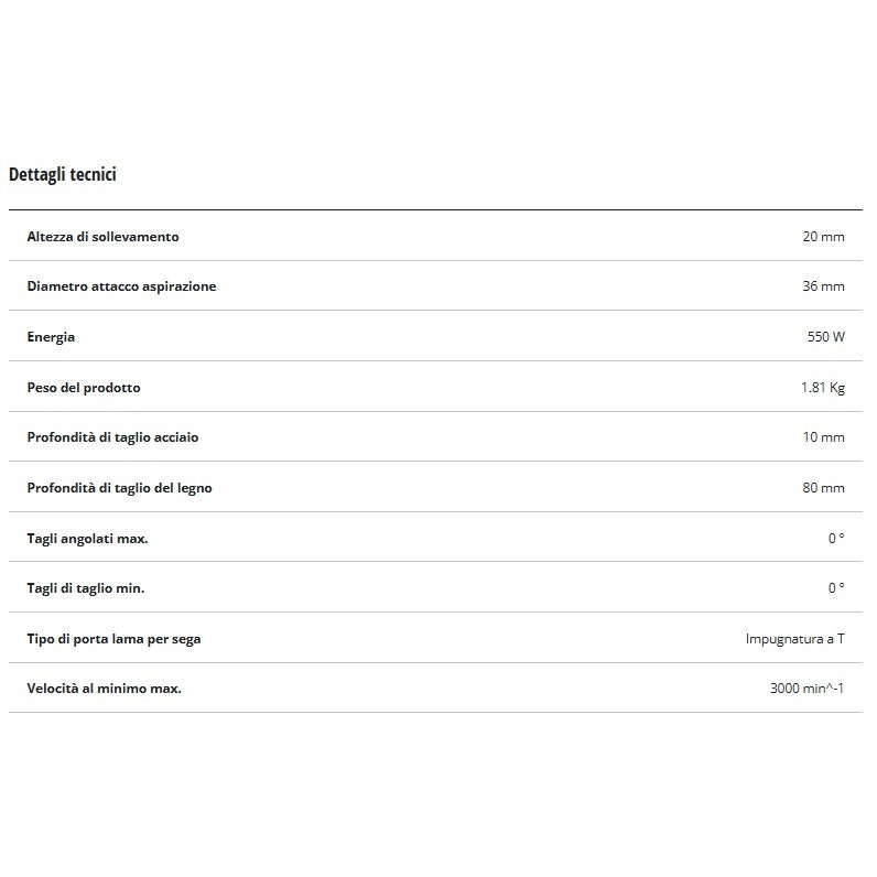 SEGHETTO ALTERNATIVO TC-JS 80/1 KIT 550W