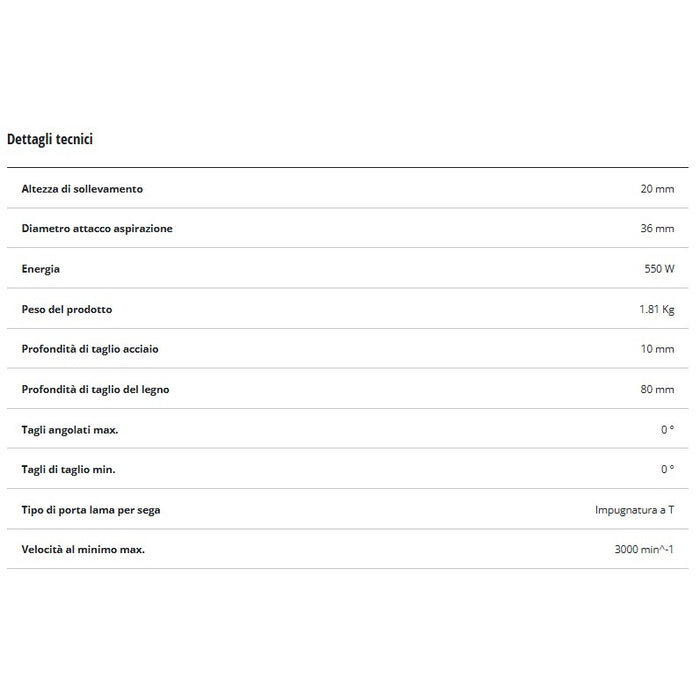 SEGHETTO ALTERNATIVO TC-JS 80/1 KIT 550W