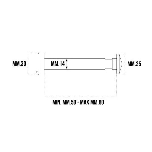 SPIONCINO DIAMETRO 14MM PER PORTE DA 50 A 80 OTTON