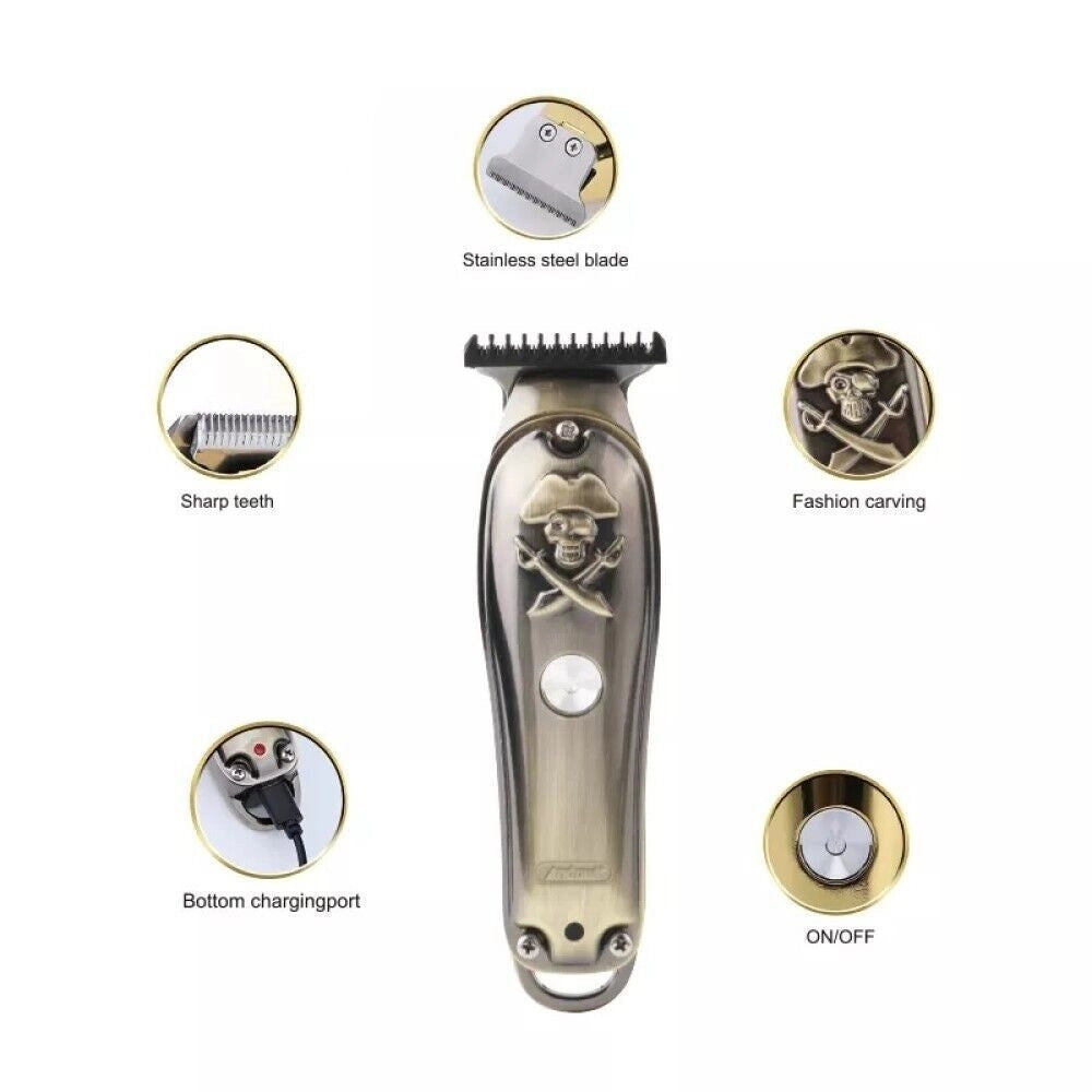 Trade Shop - Taglia Capelli Ricaricabile Rasoio Elettrico Regola Barba 3 Pettini Usb Q-tf52 -