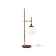 Maytoni Lampada da scrivania contemporanea Erich 1 luce E14 oro rosa metallo vetro diffusore bianco