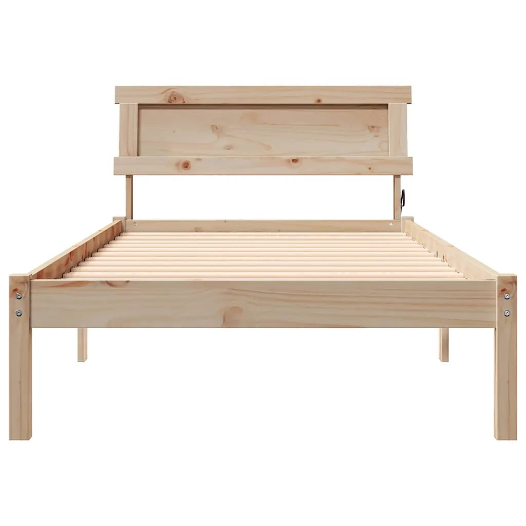 vidaXL Struttura del letto Marrone 90 x 200 cm Legno di pino massello