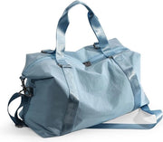Borsa per allenamento per donne, borsa con tasca per scarpe, valigetta, borsa a weekend, borse per donne e uomini, grande bagaglio a mano, borsa a tracolla, allenamento, valigetta con porta carica USB, C5 blu