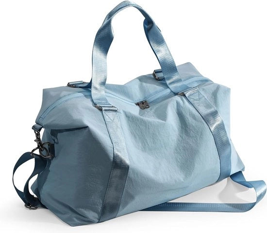 Borsa per allenamento per donne, borsa con tasca per scarpe, valigetta, borsa a weekend, borse per donne e uomini, grande bagaglio a mano, borsa a tracolla, allenamento, valigetta con porta carica USB, C5 blu