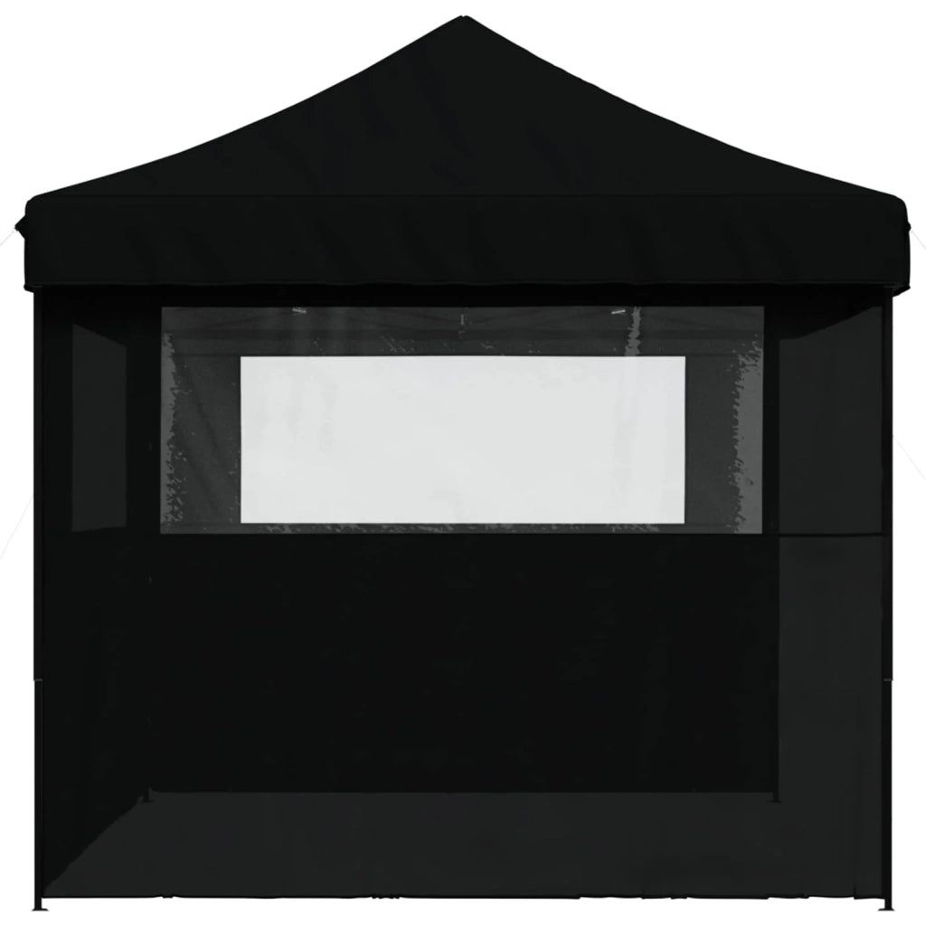 Tendone per Feste Pieghevole Pop-Up con 3 Pareti Nero 4004974
