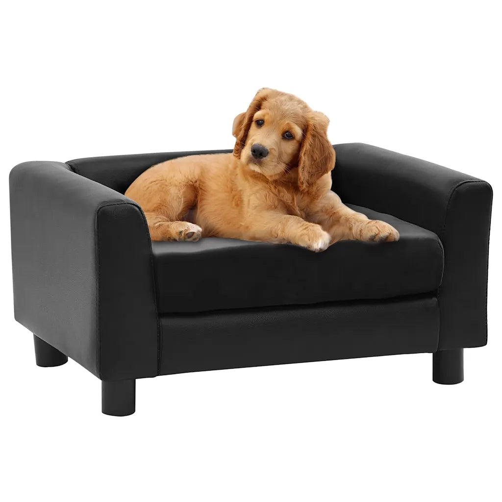 Divano per Cani Nero 60x43x30 cm in Peluche e Similpelle CFW5644030