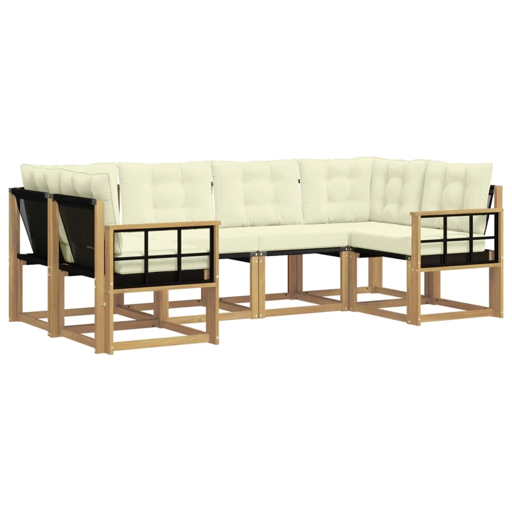 Set di divani da esterno con cuscino 6 pcs Bianco e Crema 3389816