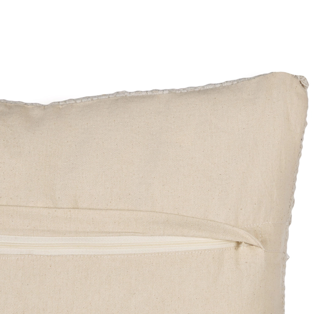 Cuscino decorativo in cotone beige 45 x 45 cm Motivo geometrico Boho Design Cuscino da lancio