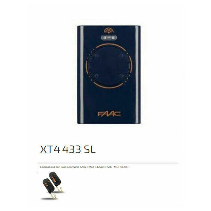 TRASMITTENTE XT4 433 SL BLU FAAC 787015 AUTOMAZIONE AUTOMATISMI ORIGINALE NUOVO