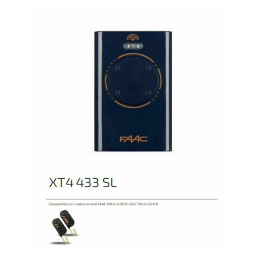TRASMITTENTE XT4 433 SL BLU FAAC 787015 AUTOMAZIONE AUTOMATISMI ORIGINALE NUOVO