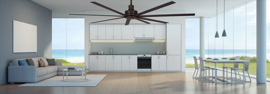 Ventilatore da soffitto OUTDOOR industriale bronzo 200 cm 9 pale di alluminio colore bronzo con telecomando 6 velocitÃ