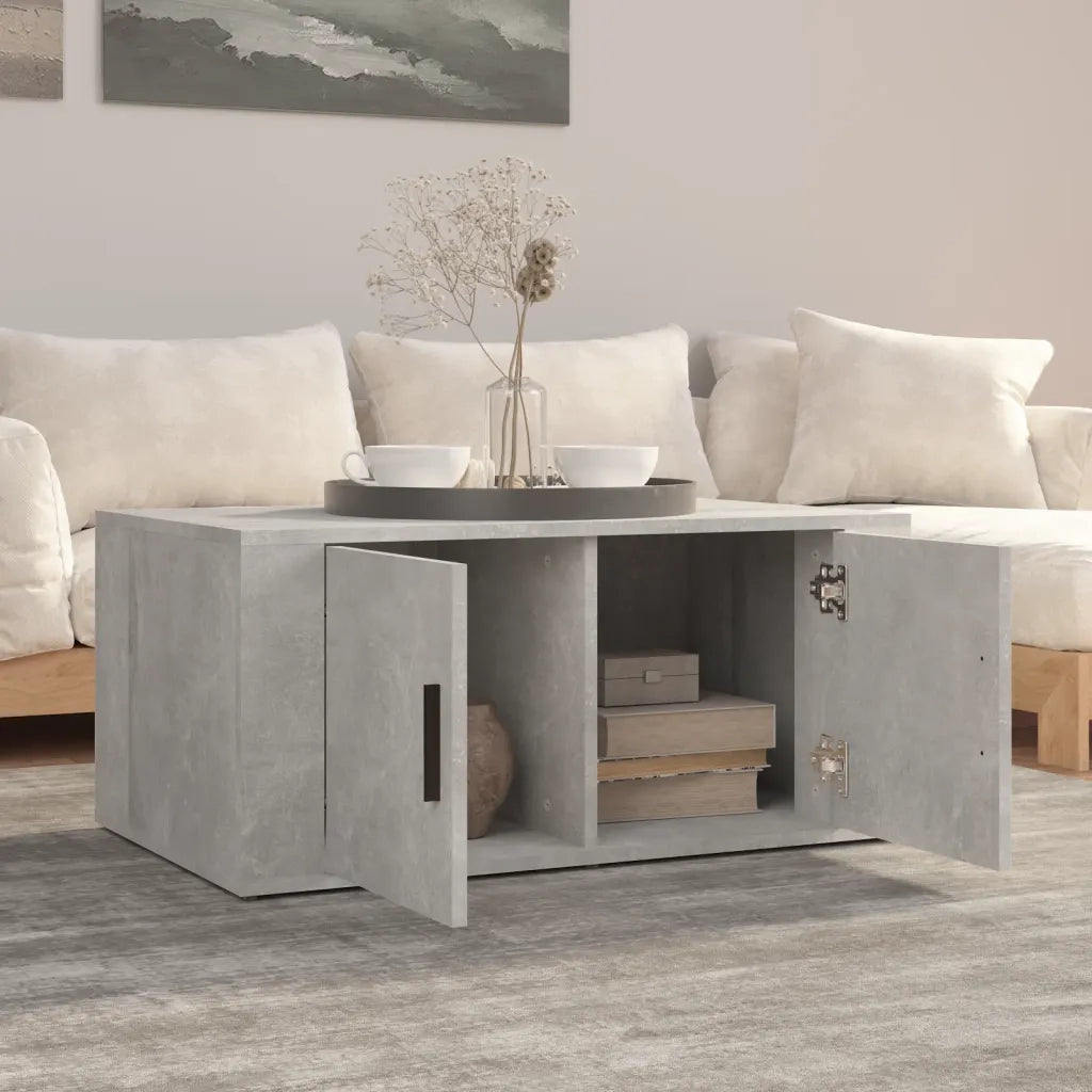 Tavolino salotto | Tavolino da caff¨¨ | Tavolino da Soggiorno Grigio Cemento 80x50x36 cm Legno Multistrato