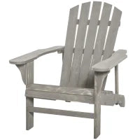 Poltrona da Giardino, Poltrona da Esterno, in Legno Massiccio di Abete Effetto Invecchiato, per Giardino, Terrazza e Balcone, 78L x 89P x 88H cm, Grigio