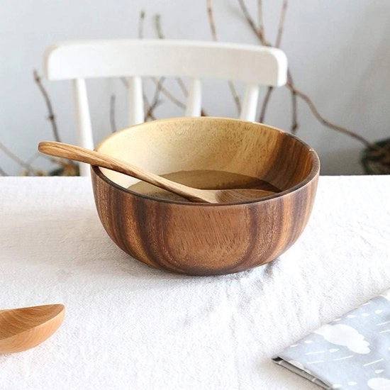 Kom naturale legno per risotto, noodle, miscelazione, gelato, muesli, snack, servizio, contenitore, misura XS