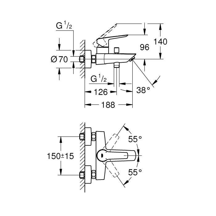 GROHE - Miscelatore monocomando vasca/doccia
