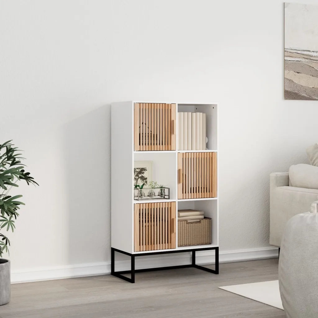Credenza-Buffet-Armadio da cucina Bianca 70x35x125 cm in Legno Multistrato 237730
