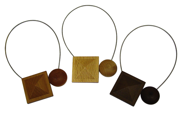 Fermatenda calamita tondo c/filo legno mogano