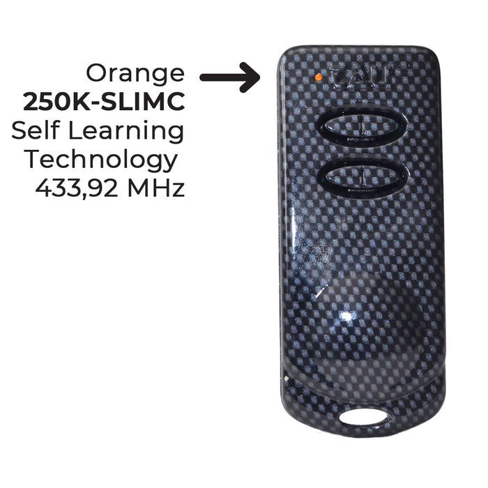 TELECOMANDO TRASMETTITORE TAU P-250K-SLIMC K-SLIM SELF LEARNING BICANALE 433,92