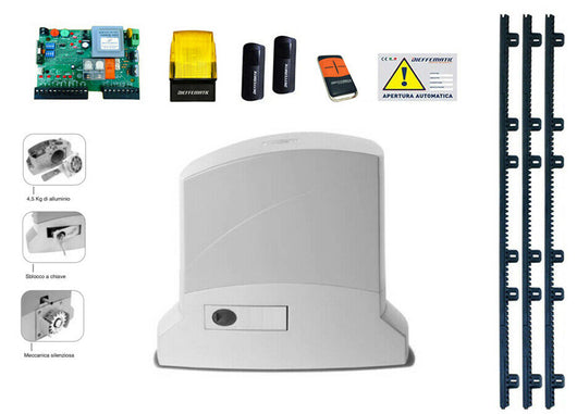 KIT AUTOMAZIONE CANCELLO SCORREVOLE 600KG 230V 3 MT CREMAGLIERA SI ADATTA A FAAC