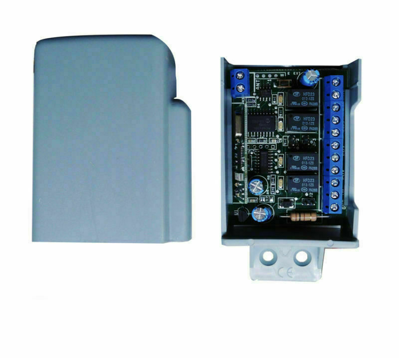 RADIO RICEVENTE RICEVITORE SCHEDA 4 CANALI CON BOX 433,92 MHZ 12V 24V ANTENNA