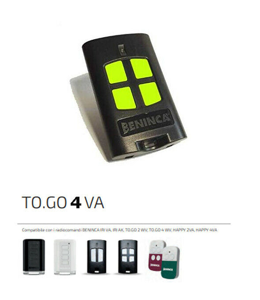 TELECOMANDO TRASMETTITORE RADIOCOMANDO BENINCA 9863174 TO GO 4VA EX TOGO4WV GO4