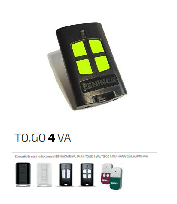 TELECOMANDO TRASMETTITORE RADIOCOMANDO BENINCA 9863174 TO GO 4VA EX TOGO4WV GO4