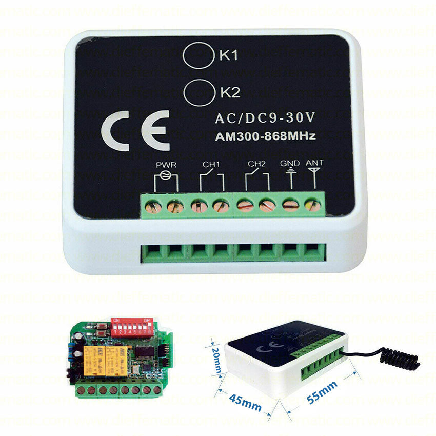 RICEVENTE RXMULTI RADIO ROLLING CODE AUTOMAZIONE 2 CANALI SI ADATTA A BFT BERNER