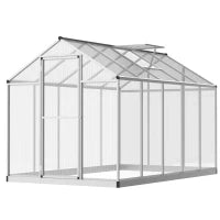 Serra da Giardino 3 x 2 m in Alluminio e Policarbonato, Area 5.5 m², con Fondazione, Finestra e Serratura, Trasparente