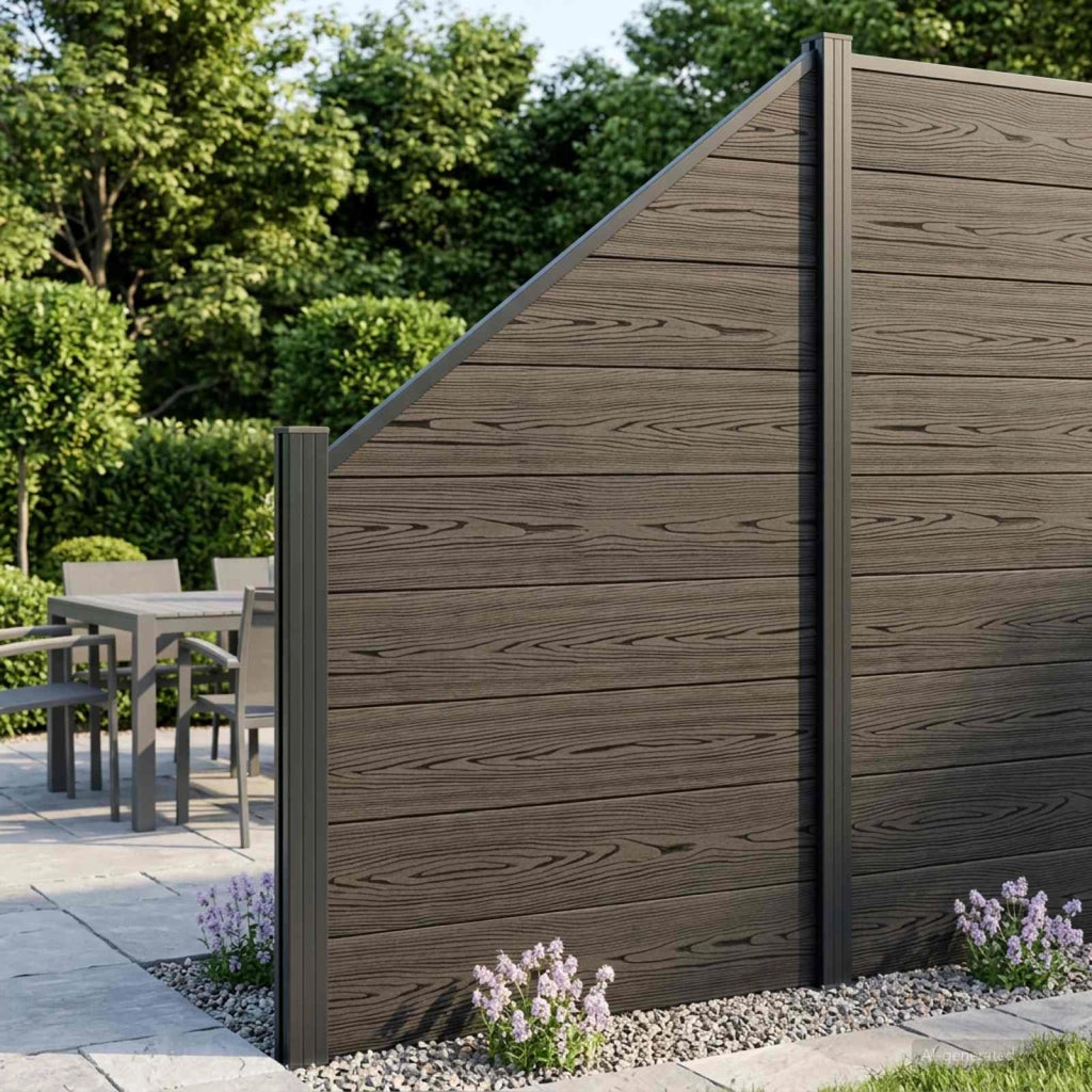 Set di Recinzione 95 x 180 cm WPC e Alluminio Nero 42039063