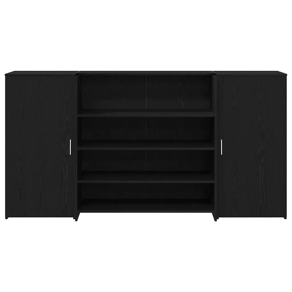Scrivania per Reception Rovere Nero 200x50x103,5 cm in Legno Massello di Argilla 3324179