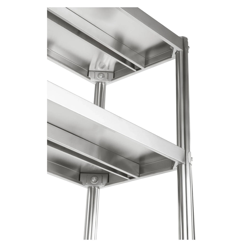 Scaffale professionale da cucina in acciaio inox 4 ripiani 120 x 48 cm max 600 kg 3614119