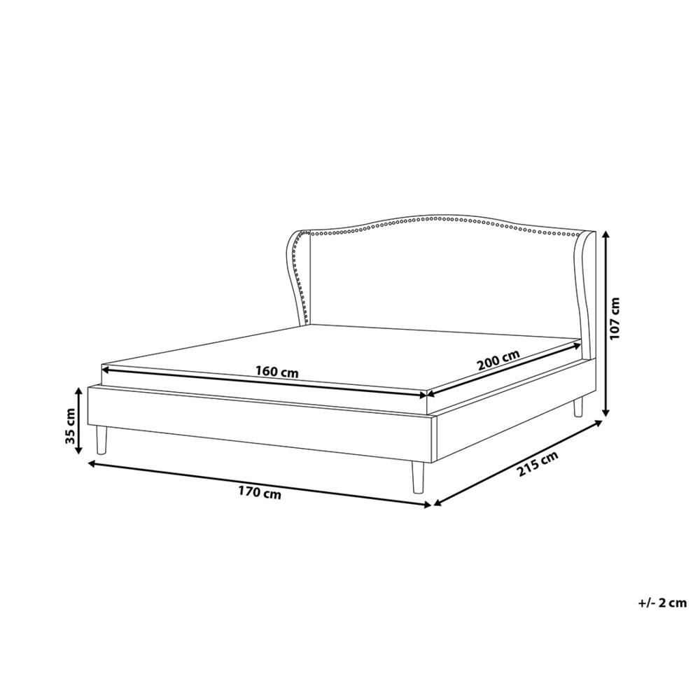 Letto imbottito con rivestimento in tessuto di colore grigio 160 x 200 cm tradizionale