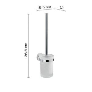 Scopino WC con ciuffo in setole da muro in acciaio inox e Cromall 2333-03 Gedy serie EROS Cromato