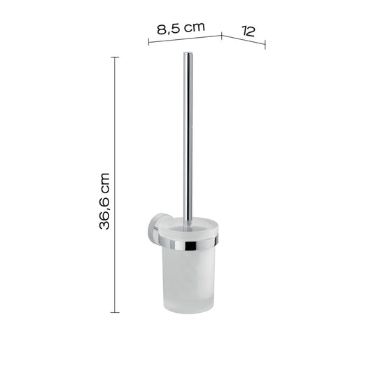 Scopino WC con ciuffo in setole da muro in acciaio inox e Cromall 2333-03 Gedy serie EROS Cromato