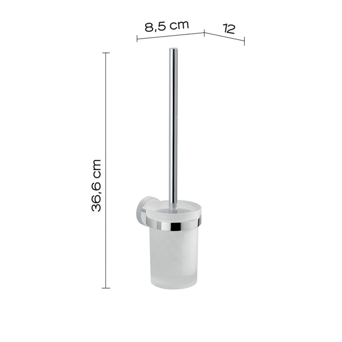 Scopino WC con ciuffo in setole da muro in acciaio inox e Cromall 2333-03 Gedy serie EROS Cromato