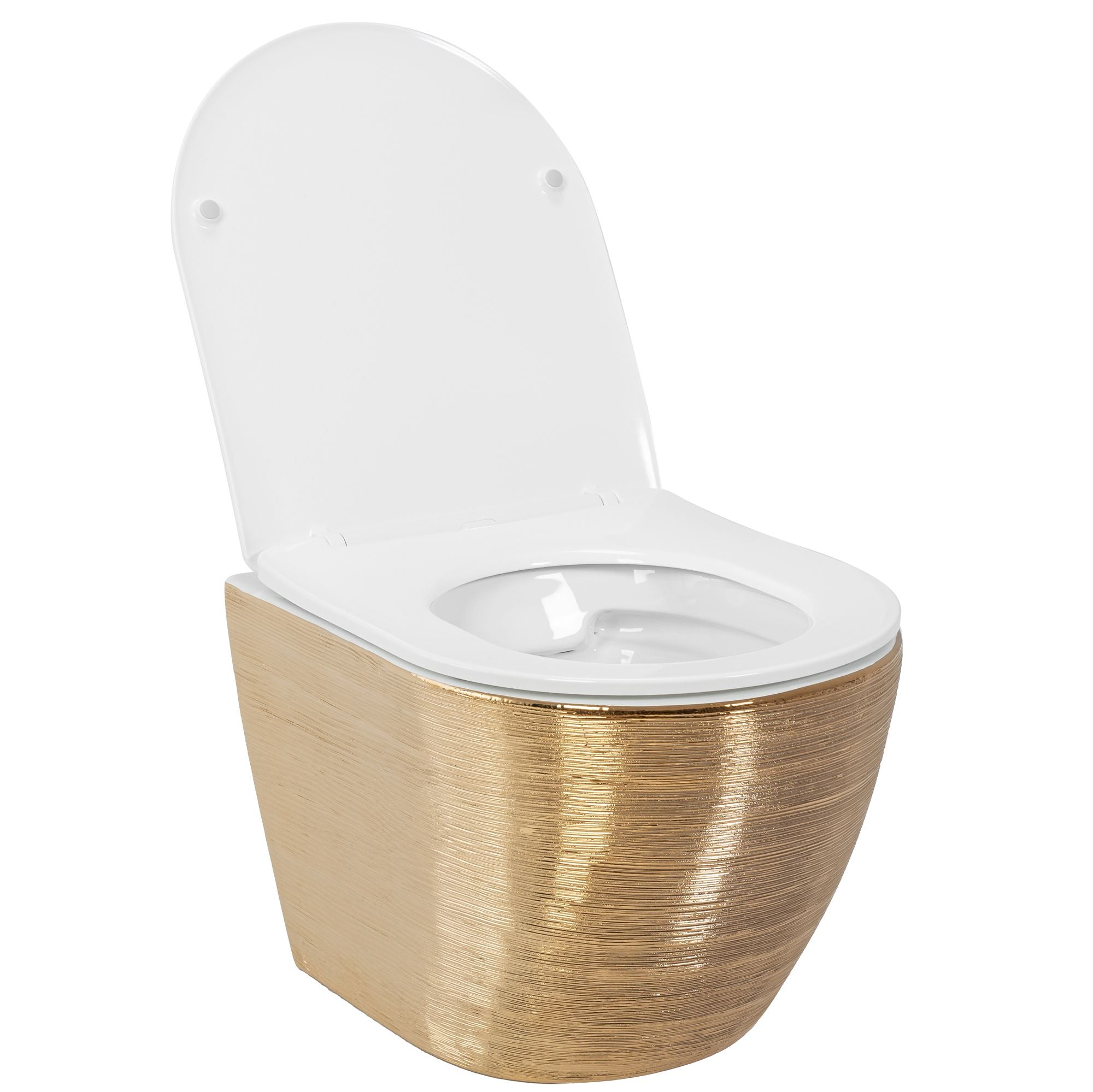 Vaso Wc Sospeso Rea Carlo Flat Brush Gold