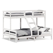 Letto da camera | Letto a Castello 80x200/140x200cm Bianco Legno Massello di Pino