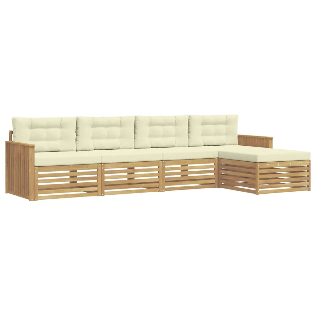 Set di divani da esterno 5 pcs Bianco e Crema 3390320