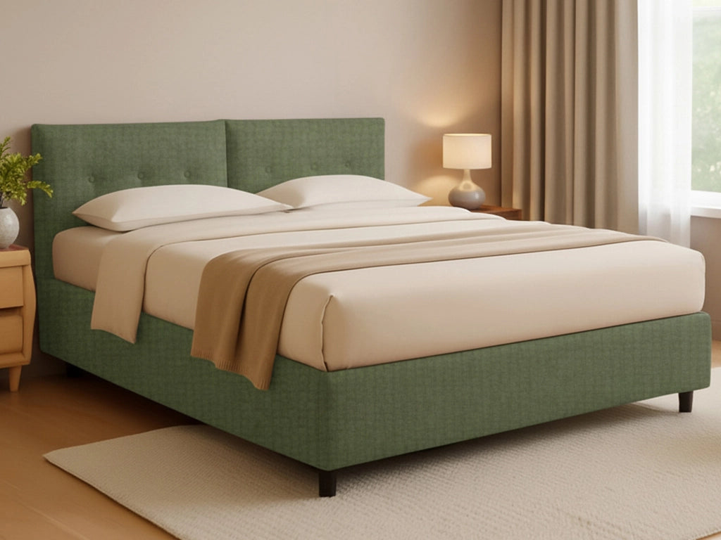 York, Letto Piazza e Mezza Sfoderabile Made in Italy, Verde