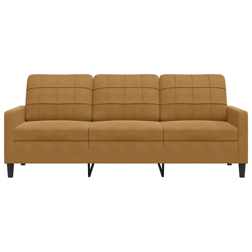 Divano a 3 Posti Marrone 180 cm in Velluto 4007641