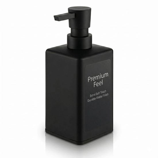Dispensatore di sapone nero - Dispensatore di sapone riutilizzabile - Sapone liquido - Design moderno - Funzione pompa duratura - Finestra in gomma di alta qualità - Contenitore di sapone