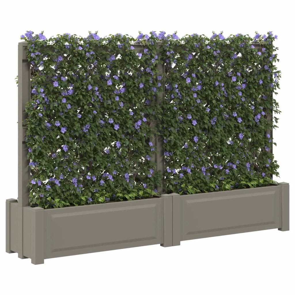 Grande vaso con trellis 2 pcs Grigio 200 x 43 x 133,5 cm PP