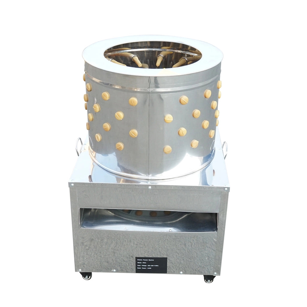 Spiumatrice per pollame in acciaio inox 1500W, 220V, capacità massima 4 polli, 157 dita, 180 giri/min, IP68.